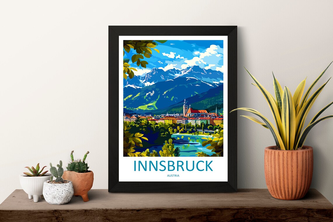 Innsbruck Travel Poster, Austria Landscape Art Print - Image 3