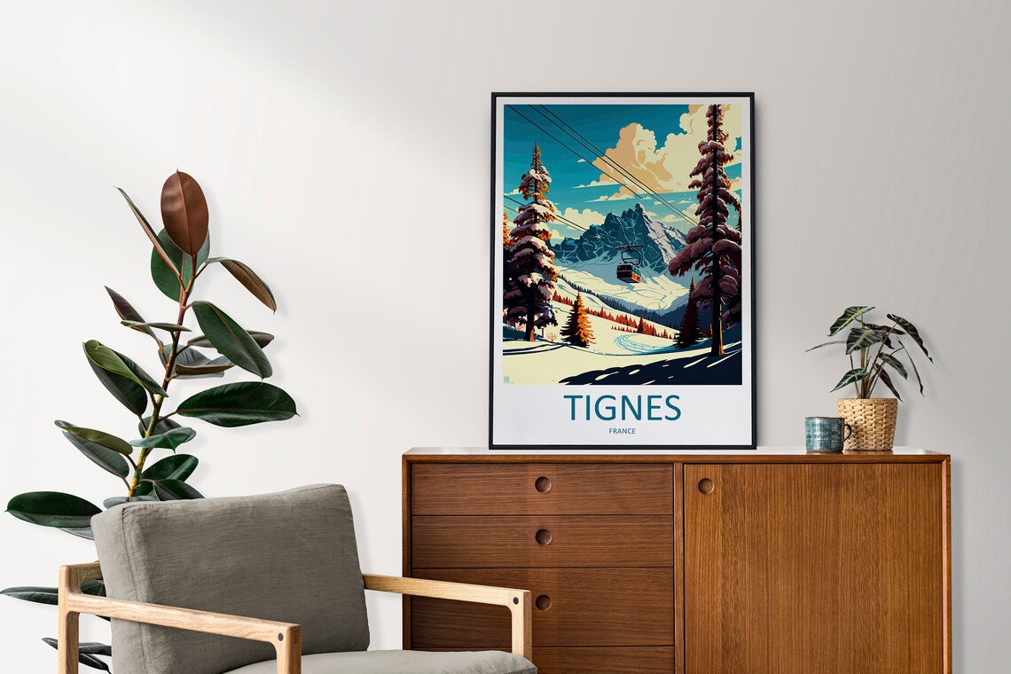 Tignes Travel Poster, Ski Art Print - Image 2