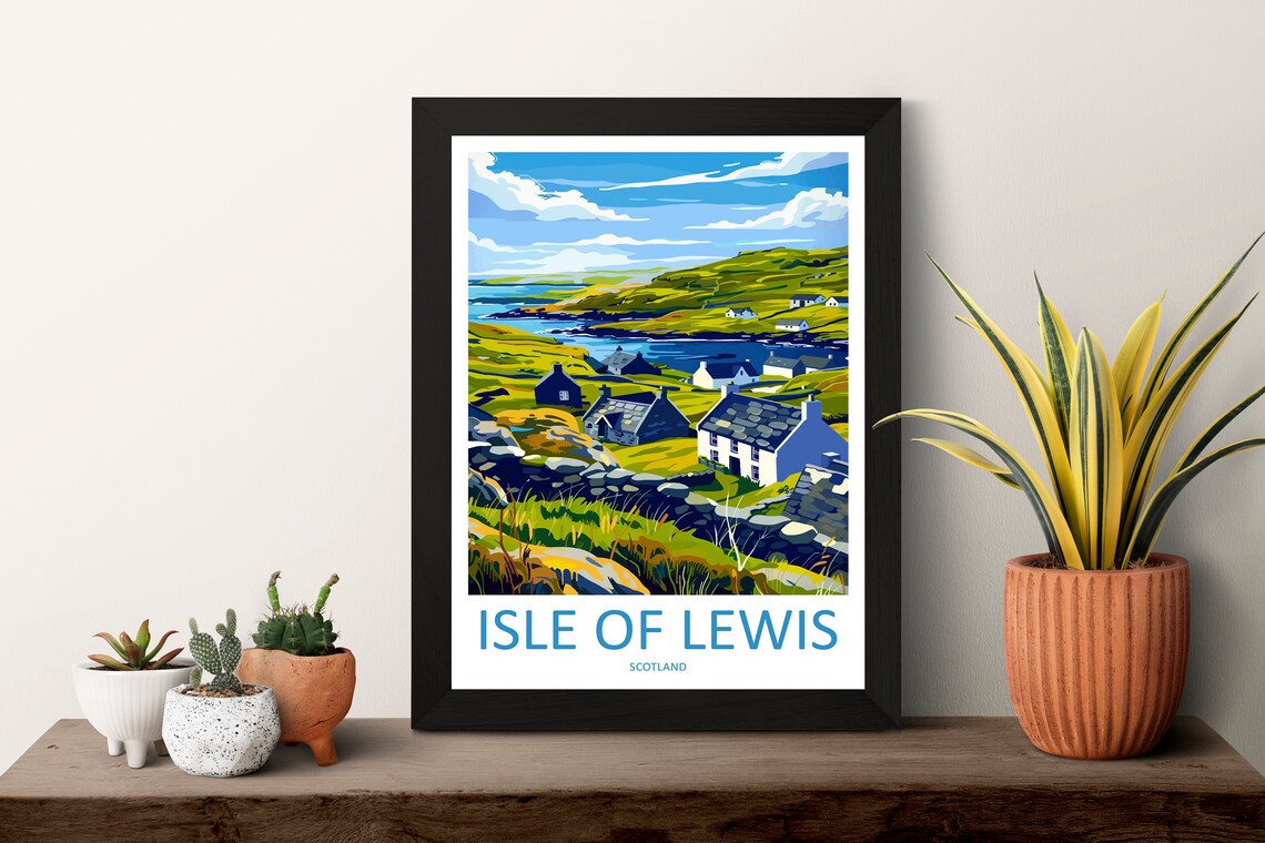 Isle of Lewis Travel Poster, Scotland Wall Art - Image 3