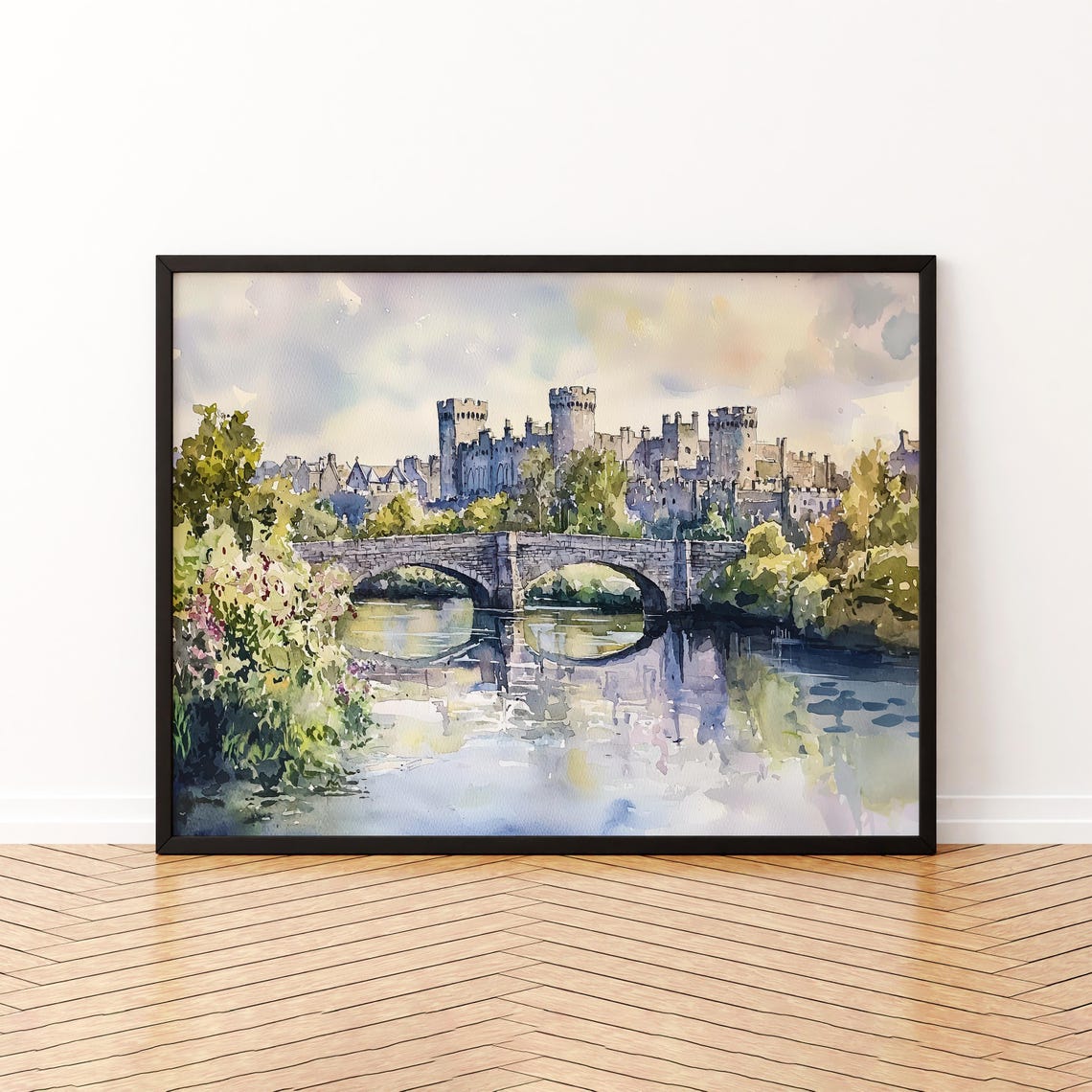 Kilkenny Watercolor Poster Wall Art Hanging Home Dcor Gift Lovers Ireland