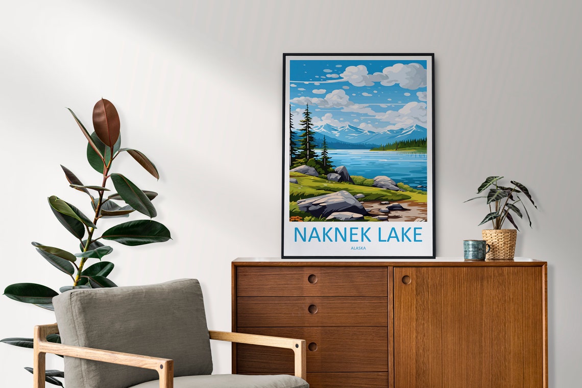 Naknek Lake Travel Print Wall Art Naknek Lake Wall Hanging Home Dcor Naknek Lake Gift Art Lovers Alaska Art Lover Gift Naknek Lake Wall Art - Image 2