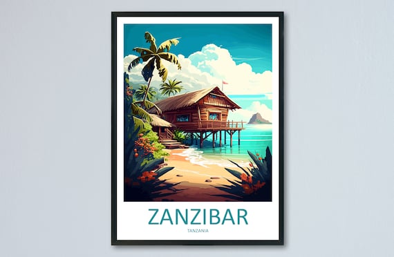 Zanzibar Travel Poster, Tanzania Wall Art