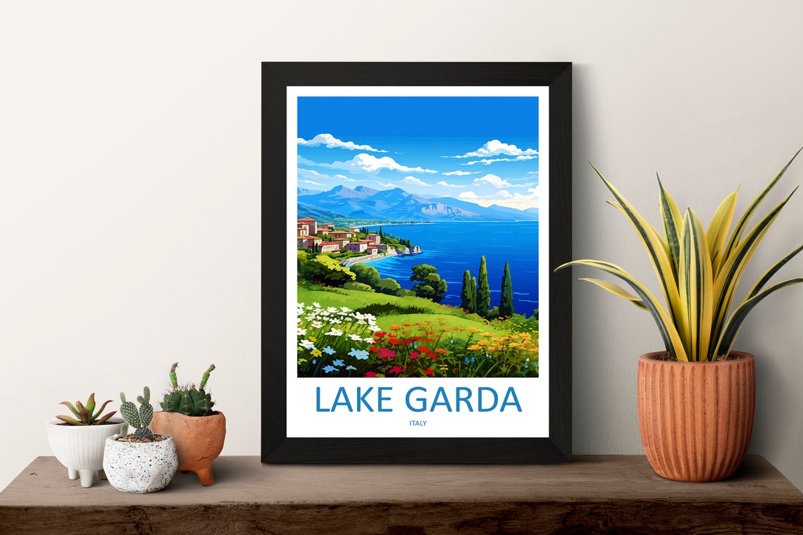 Lake Garda Travel Print Wall Art Lake Garda Wall Hanging Home Decoration Lake Garda Gift Art Lovers Wall Art Print Art Lake Garda Travel Art - Image 3