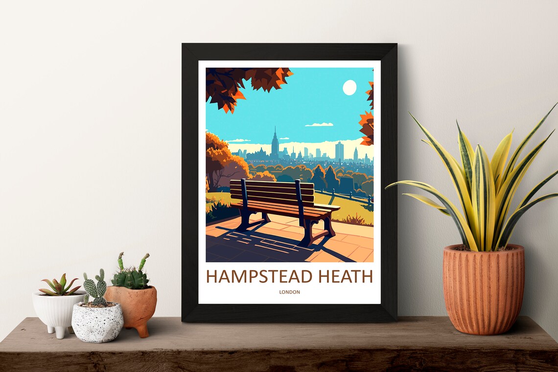 Hampstead Heath London Skyline Art Print - Image 3
