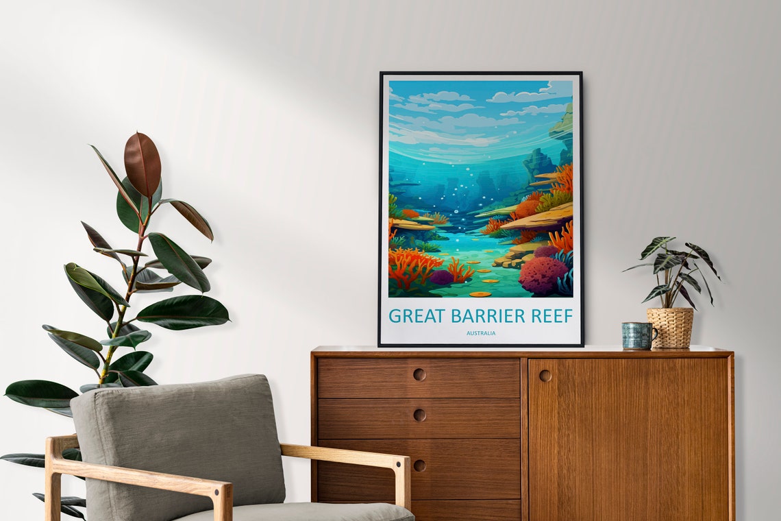 Great Barrier Reef Underwater Coral Garden Scene Australia Poster - Image 2