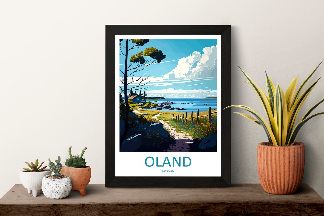 Oland Sweden Rocky Coast Summer Shoreline Island Travel Poster - Image 3