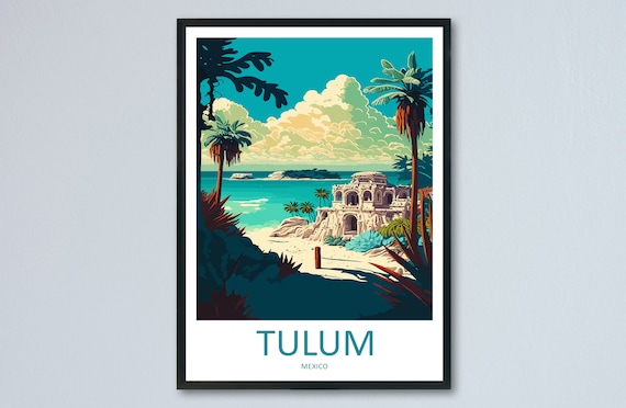 Tulum Travel Poster, Latin America Wall Art