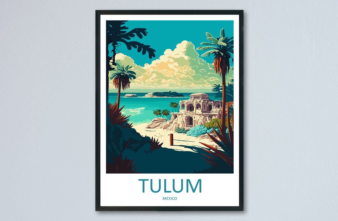Tulum Travel Poster, Latin America Wall Art