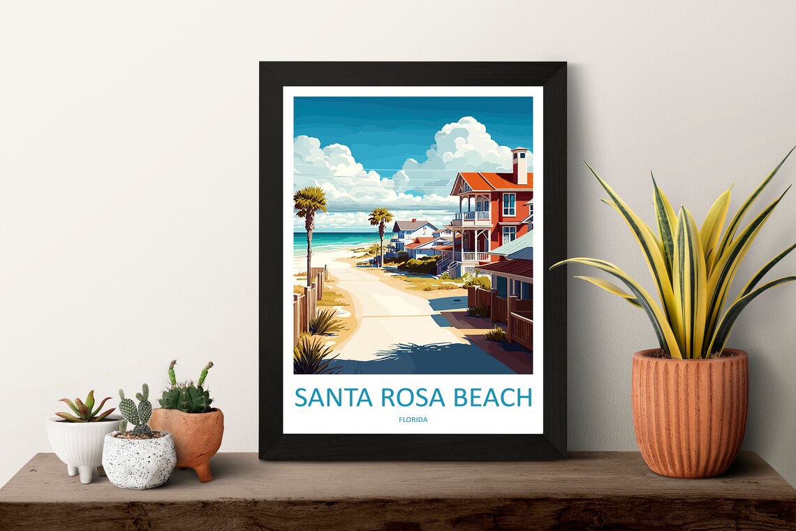 Santa Rosa Beach Travel Poster, Florida Wall Art - Image 3
