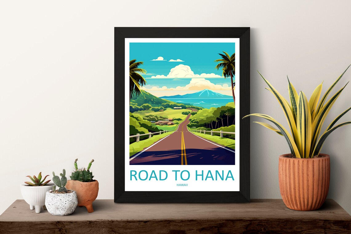 Road To Hana Travel Poster, Hawaii Wall Art - Image 3