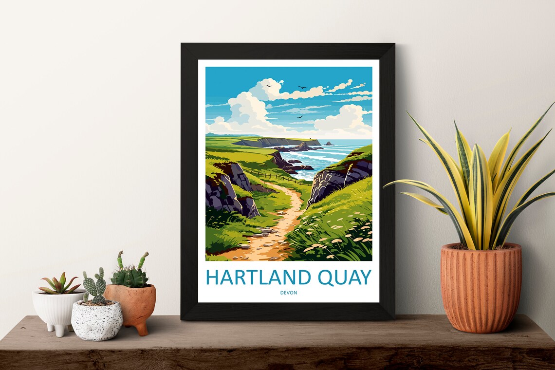 Hartland Quay Travel Poster, Devon Wall Art - Image 3