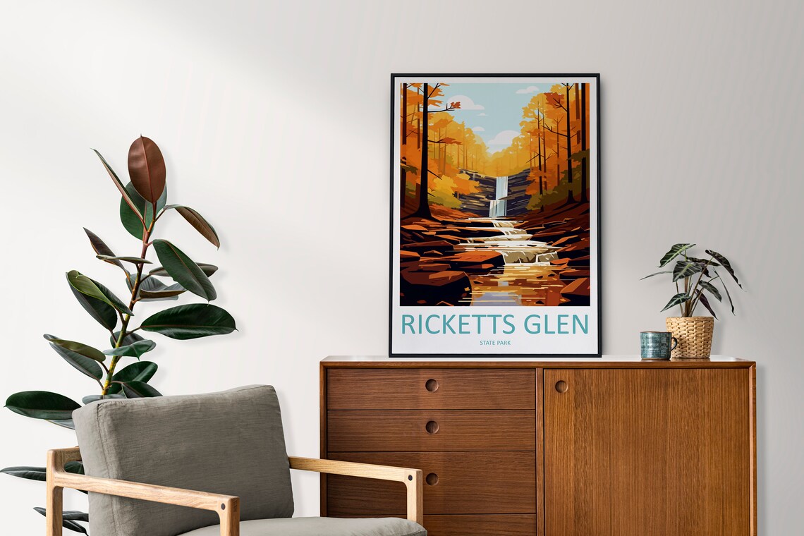 Ricketts Glen State Park Travel Poster, Pennsylvania - Image 2
