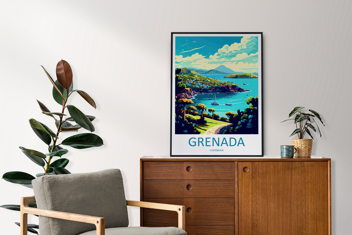 Grenada Travel Print, Caribbean Travel Poster - Image 2
