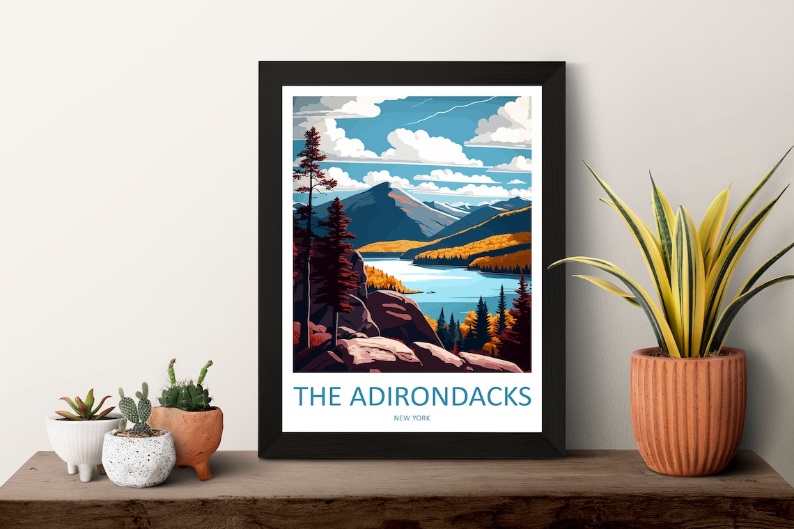 The Adirondacks Travel Poster, New York State - Image 3