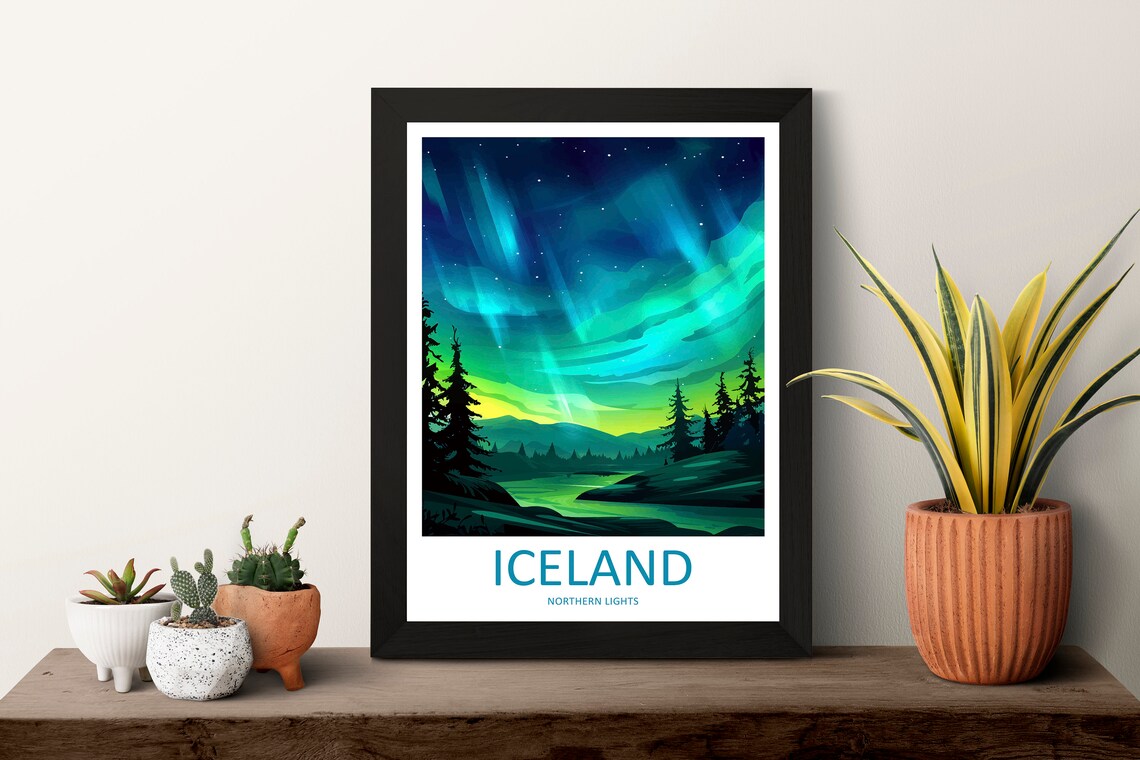 Northern Lights Home Decor Travel Poster - Image 3