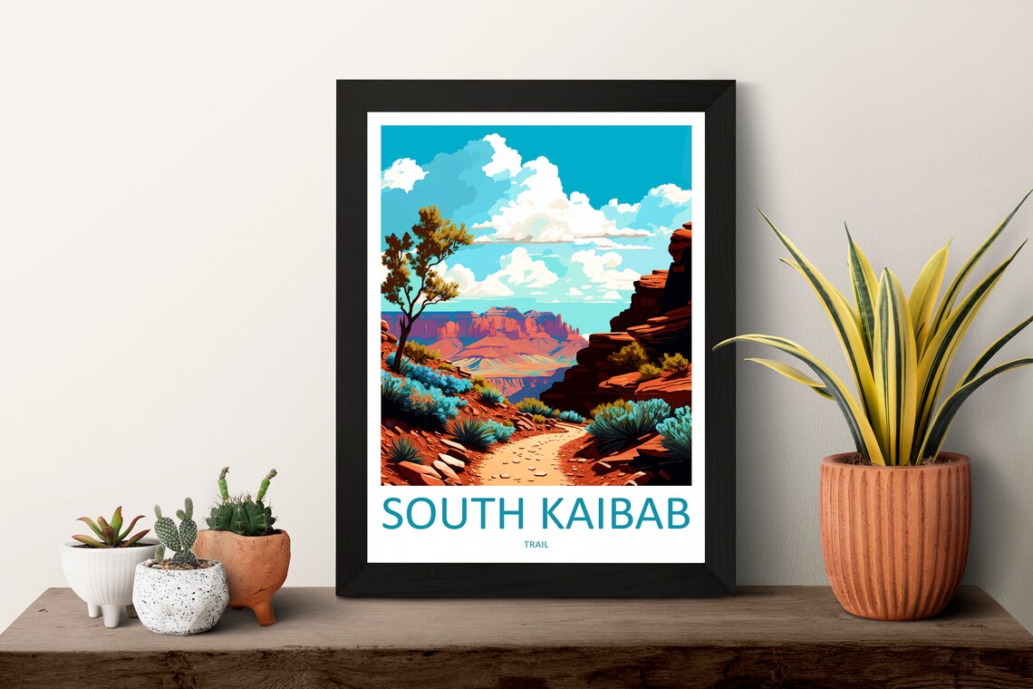 South Kaibab Trail Red Rock Desert Canyon Arizona Hiking Poster - Image 3