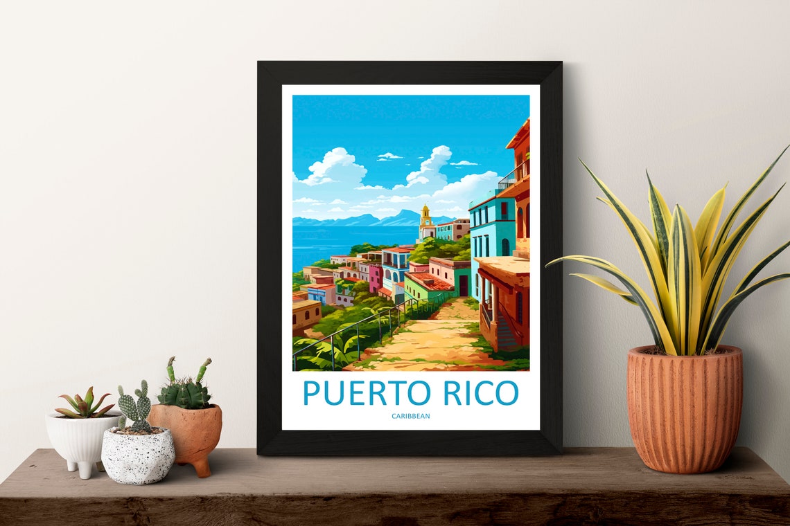 Puerto Rico Travel Print Wall Art Puerto Rico Wall Hanging Home Dcor Puerto Rico Gift Art Lovers Wall Art Caribbean Travel Print Poster - Image 3