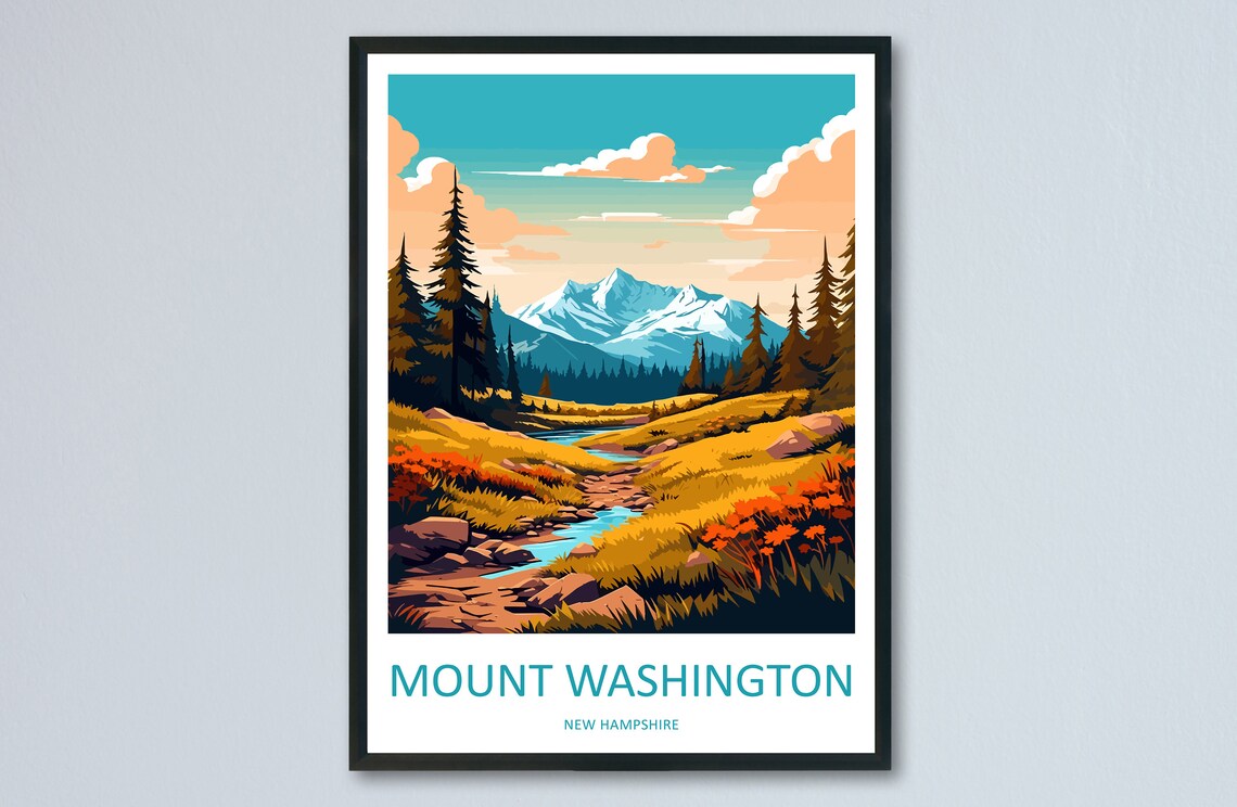 Mount Washington Travel Poster, New Hampshire