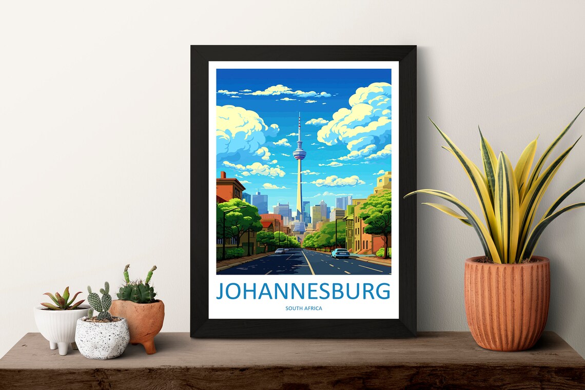 Johannesburg South Africa Skyline Minimalist Travel Poster City - Image 3