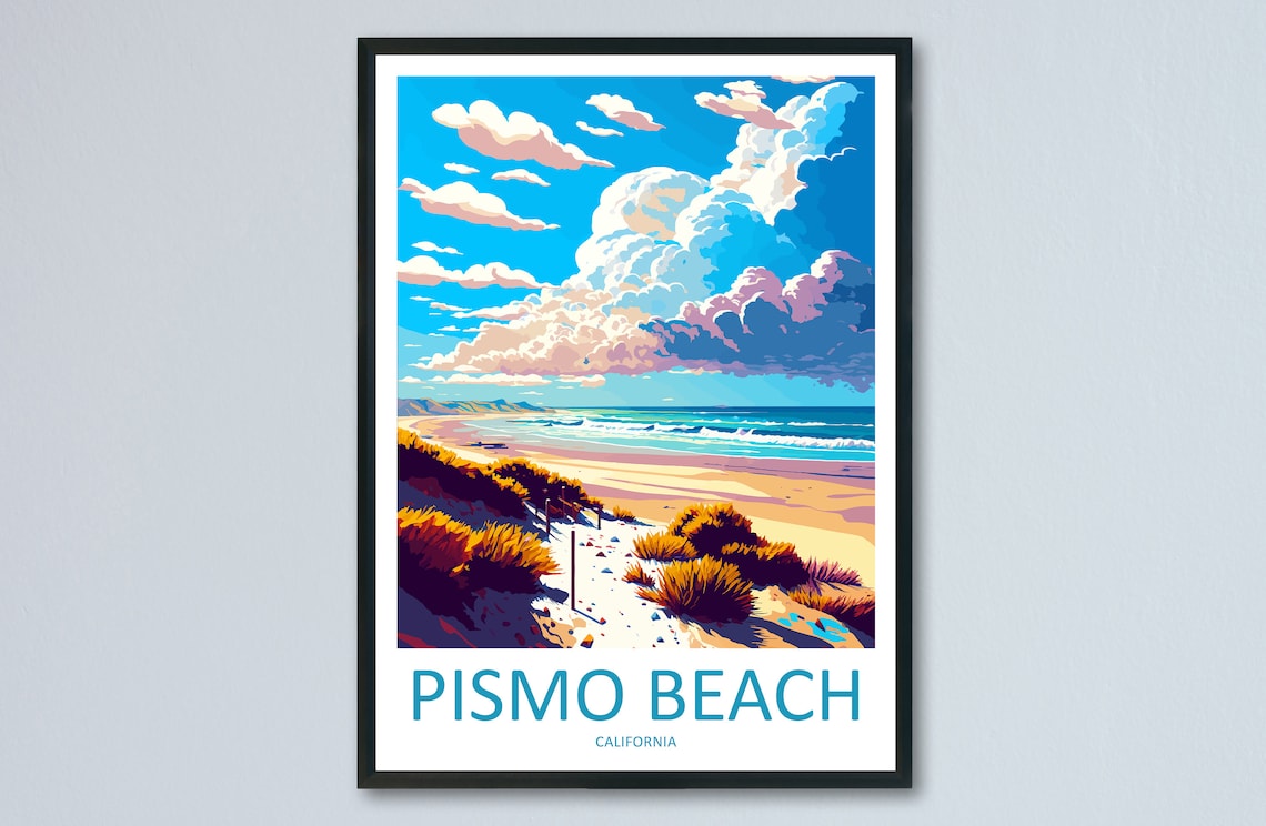 Pismo Beach Travel Poster, California Wall Art