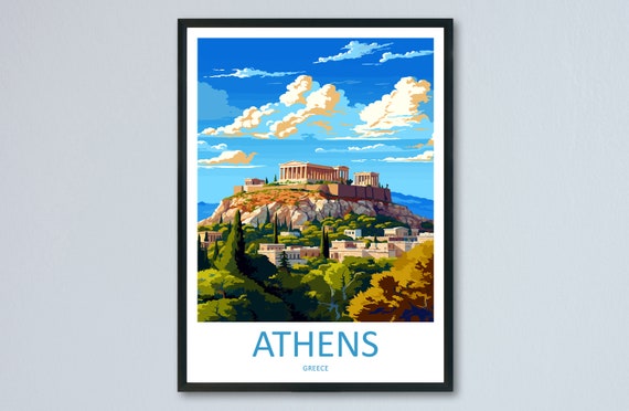 Athens Travel Poster, Greece Wall Decor