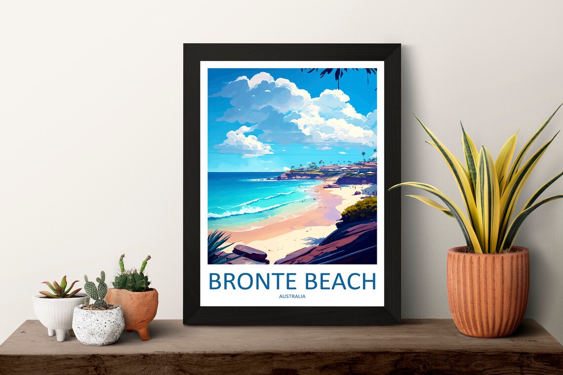 Bronte Beach Australia Turquoise Cove Coastal Scene Travel Poster - Image 3