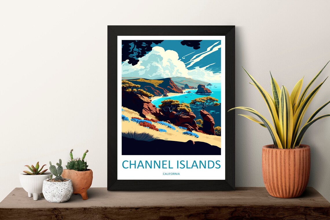 Channel Islands California Rugged Coastal Cliffs Travel Poster - Image 3