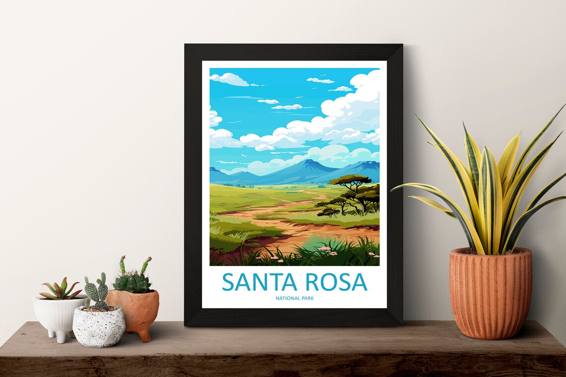 Santa Rosa National Park Costa Rica Savanna Trail Poster with Volcano - Image 3