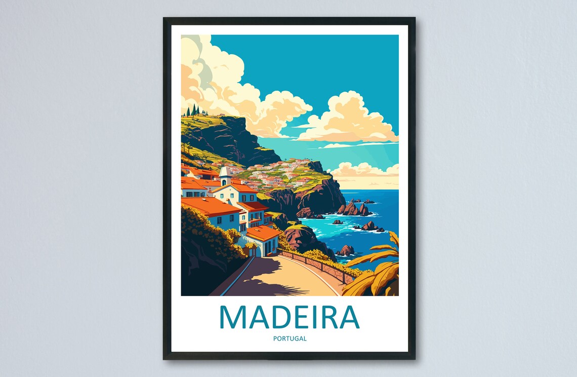 Madeira Travel Poster, Portugal Wall Decor