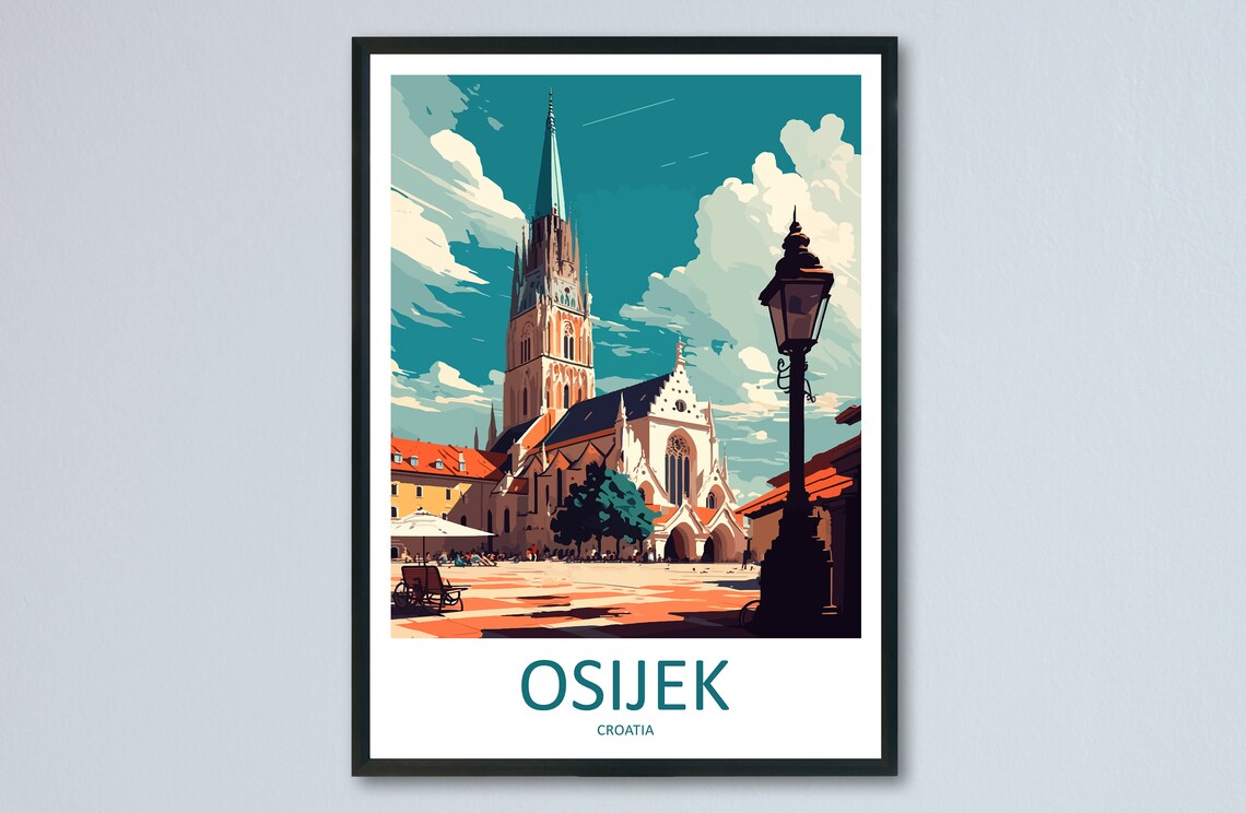 Osijek Travel Print Wall Art Osijek Wall Hanging Home Dcor Osijek Gift Art Lovers Croatia Art Lover Gift Osijek Travel Poster Wall Art