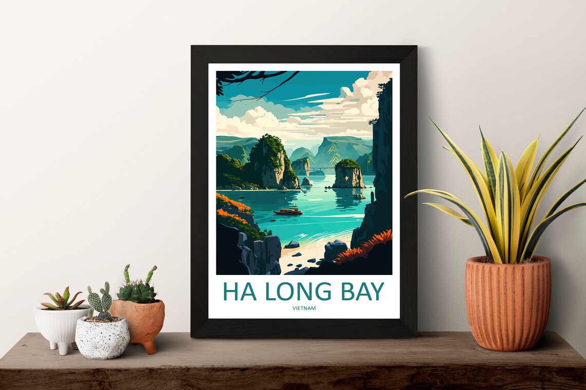 Ha Long Bay Travel Poster, Vietnam Wall Art - Image 3