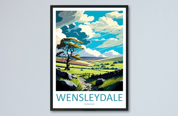 Wensleydale Travel Poster, England Place Art