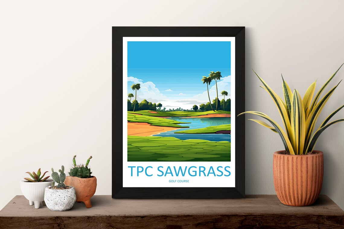 TPC Sawgrass Golf Course Travel Poster, Golf Art - Image 3