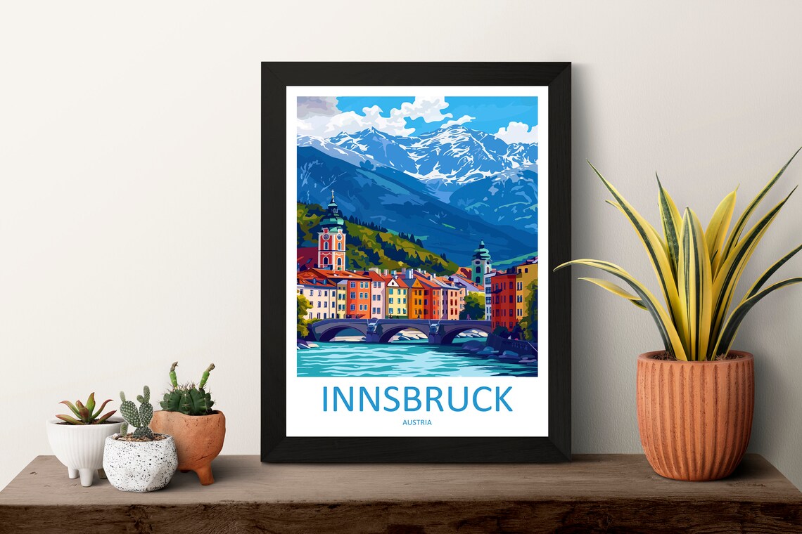 Innsbruck Travel Poster, Austria Landscape Art - Image 3