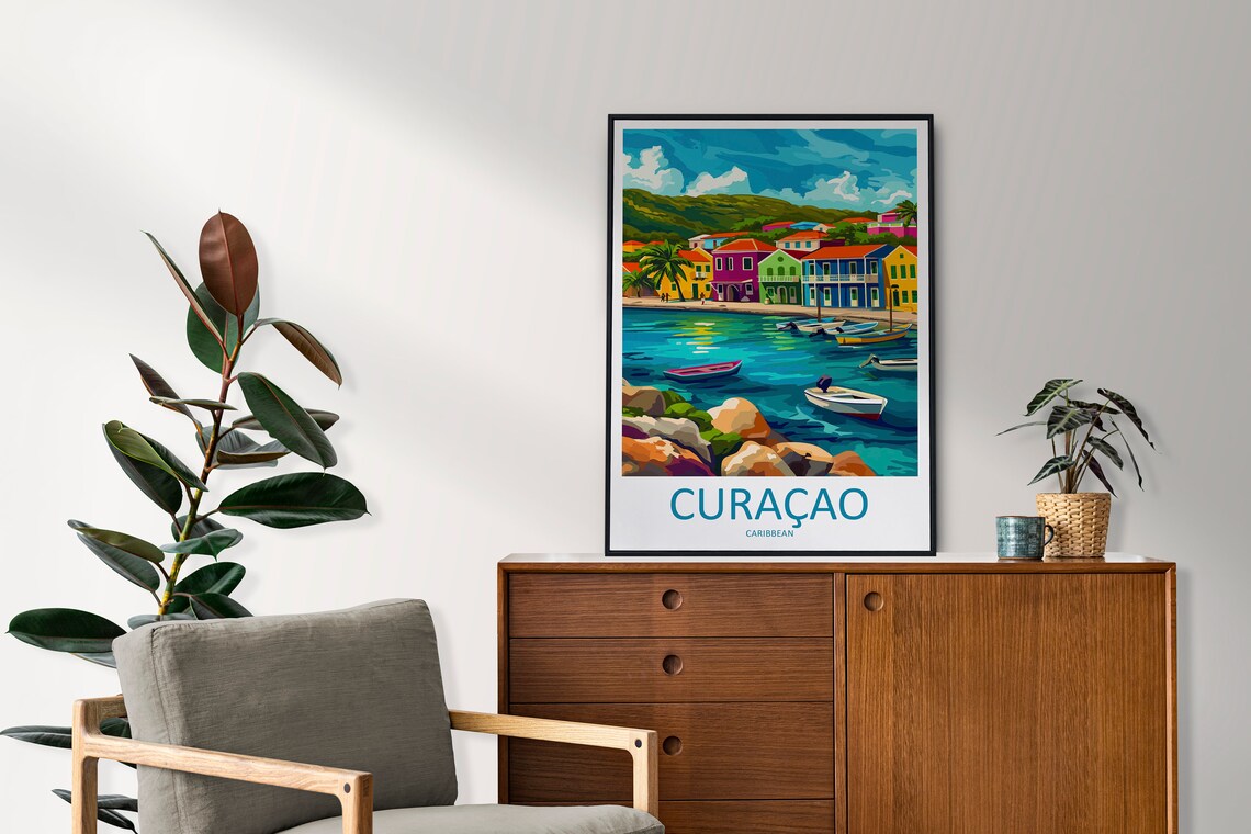 Curaçao Travel Poster, Caribbean Destination Art - Image 2
