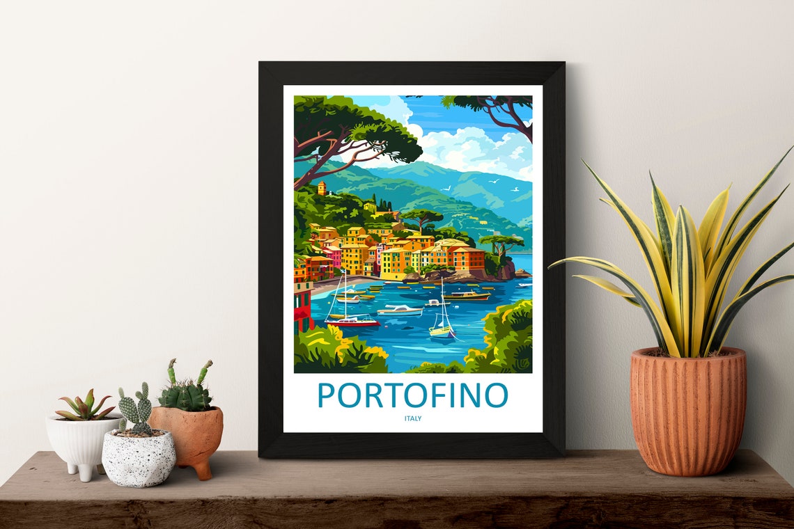Portofino Travel Print Wall Art Portofino Wall Hanging Home Dcor Portofino Gift Art Lovers Italy Art Lover Gift Portofino Print Portofino - Image 3