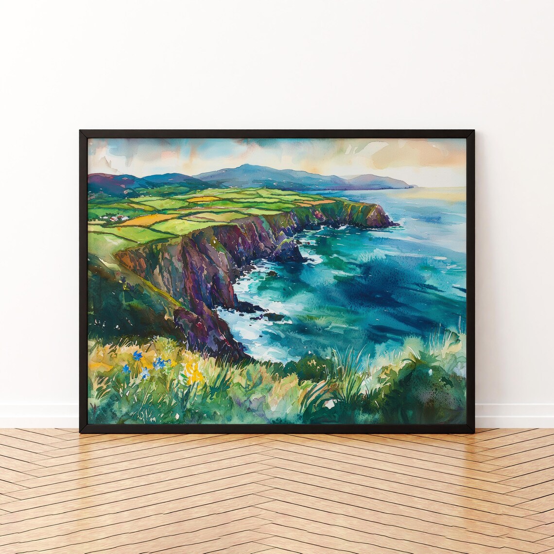 Dingle Peninsula Watercolor Travel Poster, Ireland