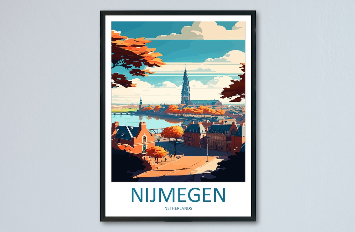 Nijmegen Travel Print, Netherlands City Art Print