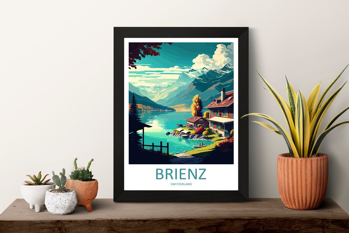 Brienz Travel Poster, Switzerland Wall Art - Image 3