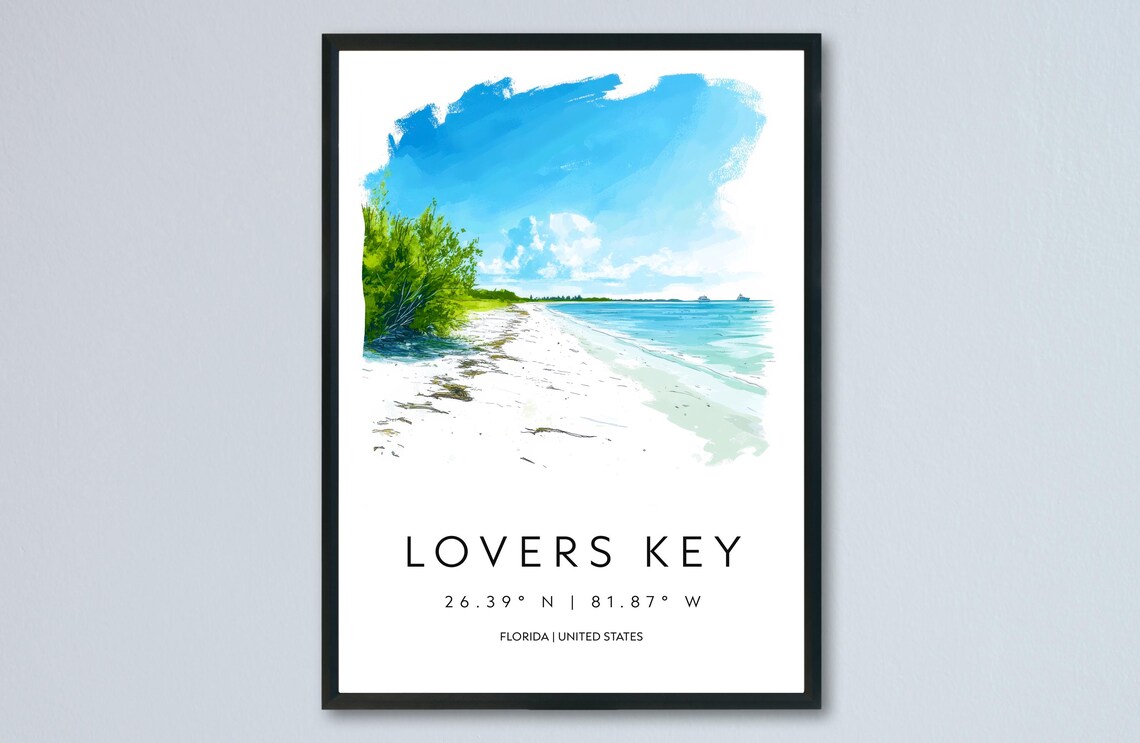 Lovers Key Beach Watercolor Florida Quiet Island Shore Poster