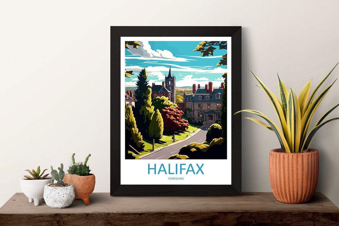 Halifax Travel Poster, England City Wall Art - Image 3