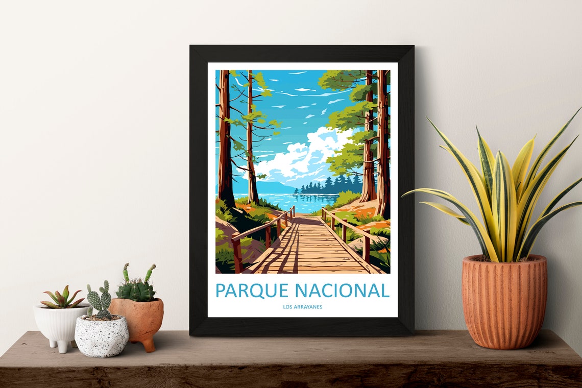 Parque Nacional Los Arrayanes Boardwalk Among Tall Trees Poster - Image 3