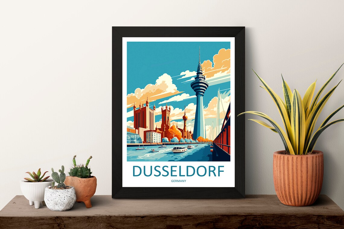 Dusseldorf Travel Poster, Germany Wall Decor - Image 3