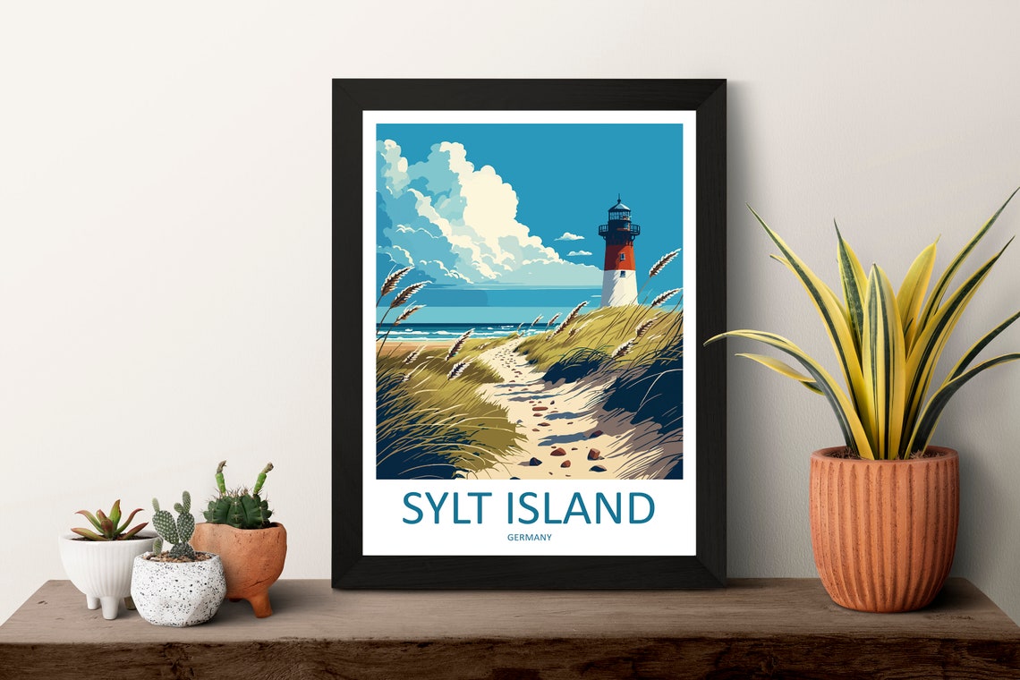 Sylt Island Germany Lighthouse Dune Beach Path Seaside Poster - Image 3