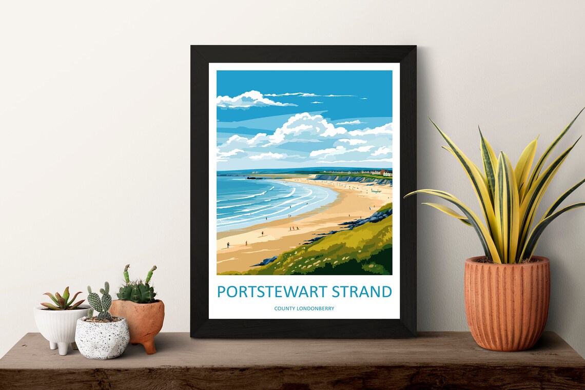 Portstewart Strand Travel Poster, Ireland Landscape - Image 3