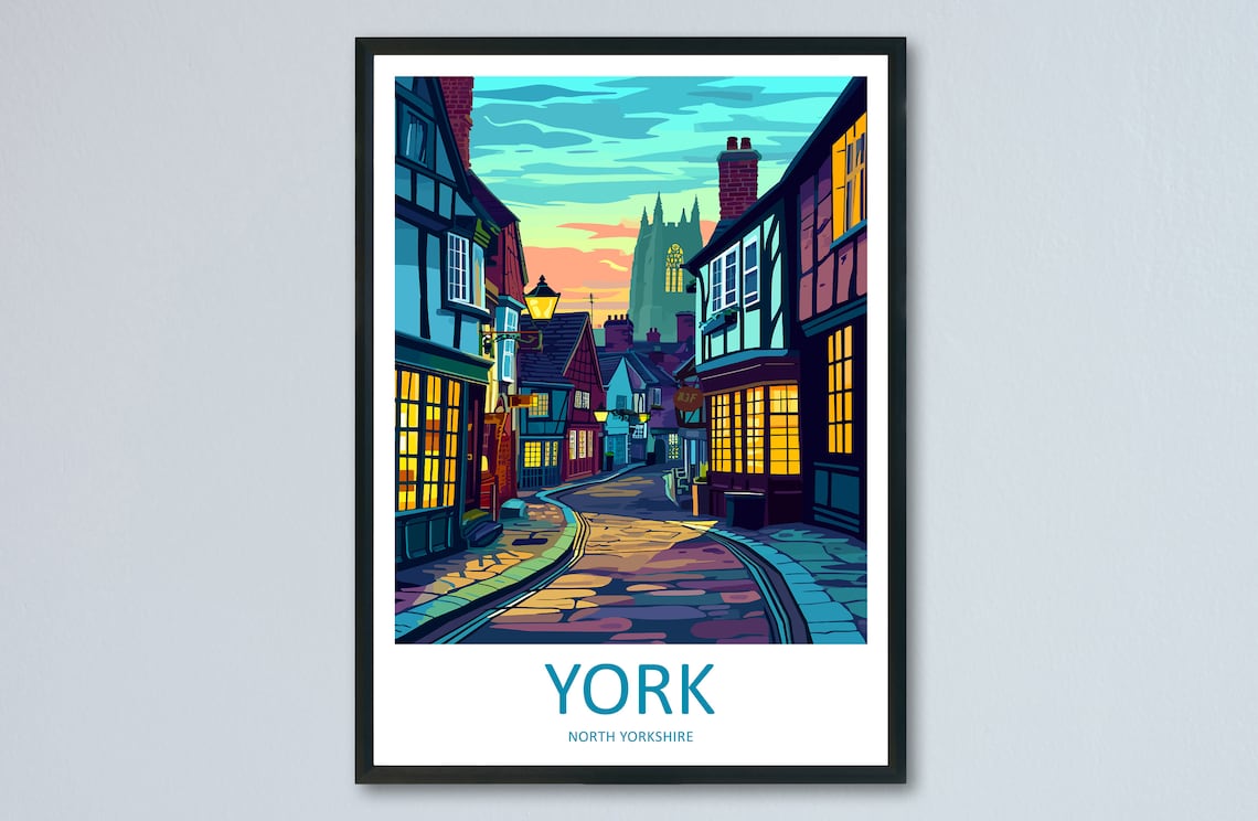 York Travel Poster, England and Yorkshire Wall Art