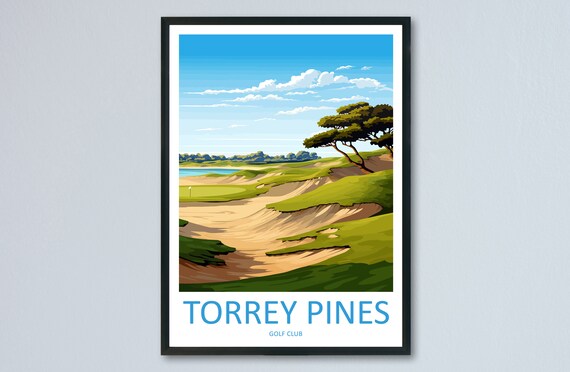 Torrey Pines Golf Course Travel Poster, Golf Decor