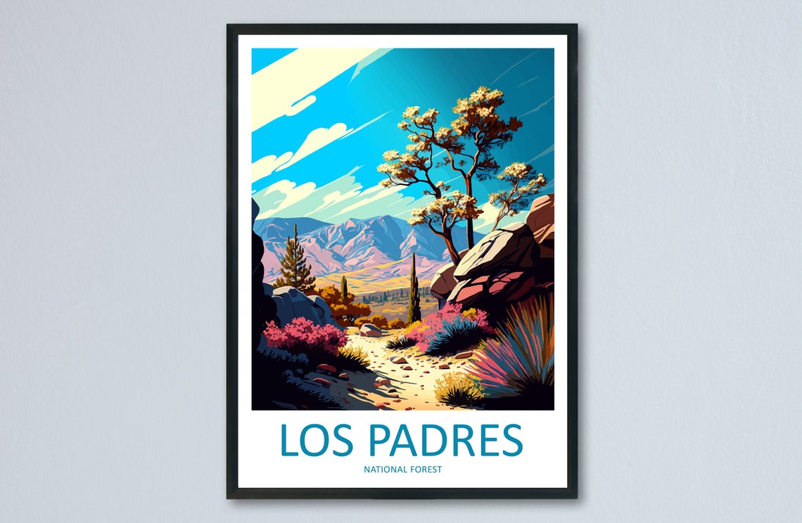 Los Padres National Forest Desert Trail Mountain Travel Poster