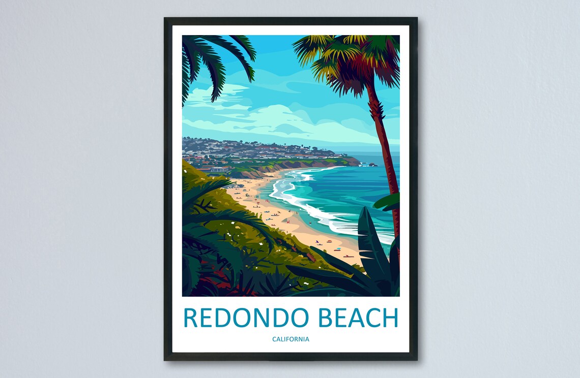 Redondo Beach Travel Poster, California Wall Art