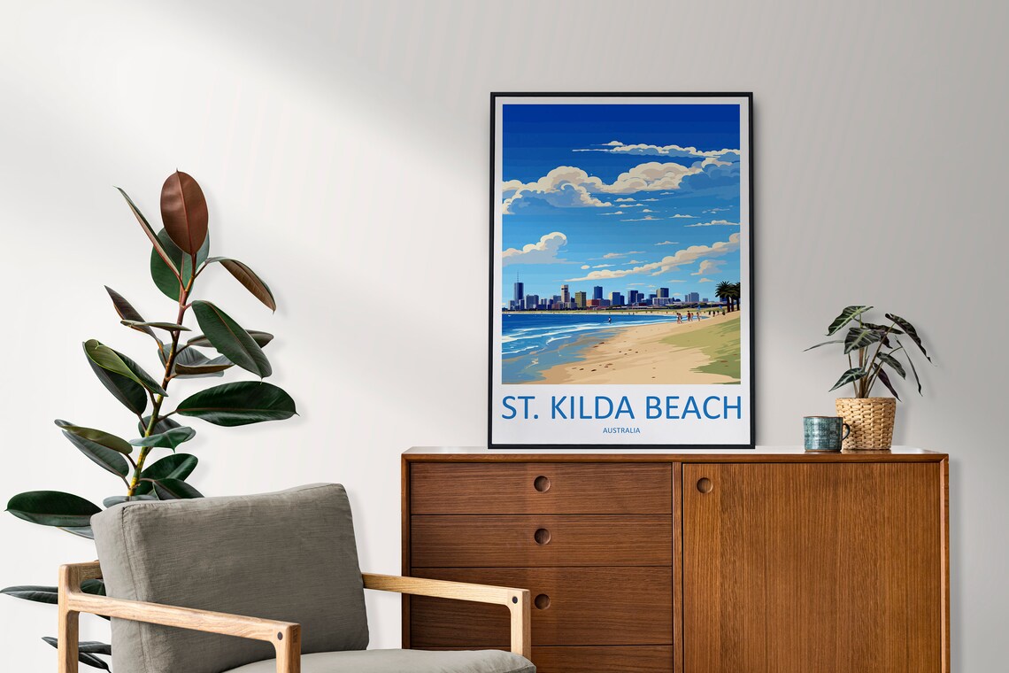 St Kilda Beach Travel Poster, Australia Wall Art - Image 2